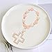 Cross Baptism Silicone Rosary Necklace Light Pink Shower Baptism Party Supply Rosary Necklace First Rosary Communion Gifts Birthday Party Supplies