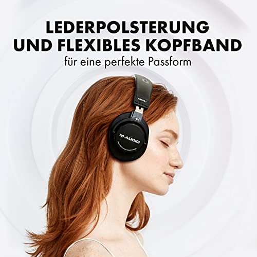 M-Audio HDH40 – Over-Ear Studiokopfhörer mit geschlossenem Design, flexiblem Bügel und 2.7m Kabel für Studiomonitoring, Podcasting und Recording