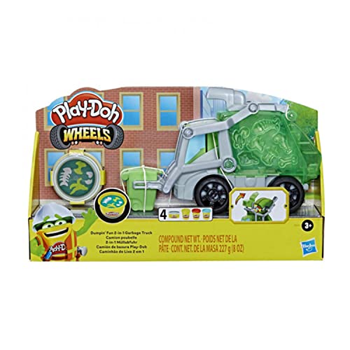 Play Doh Wheels Camion poubelle avec pâte à modeler imitation ordures et 3 pots - vue 2