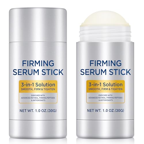 Retinol Firming Serum Stick - 2Pack, Anti-Aging Firming Serum, 3-in-1 Formula to Smooth, Tighten & Firm Face, Neck, Jawline - Reduces Wrinkles & Fine Lines, 2 Oz