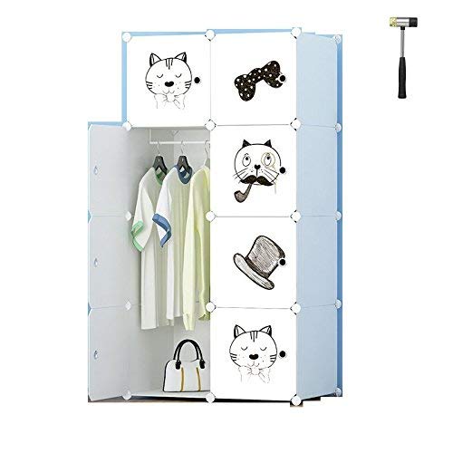 BucketList® Storage Wardrobe, Bookcase, Storage Cabinet, Wardrobe Closet PVC Collapsible Wardrobe Dimension: 140cm Width: 70cm Depth: 35cm(Color:White and Black)