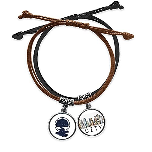 Stars Creek Art Bracelet Corde Main Chaîne Bracelet Cuir Sidi Forêt