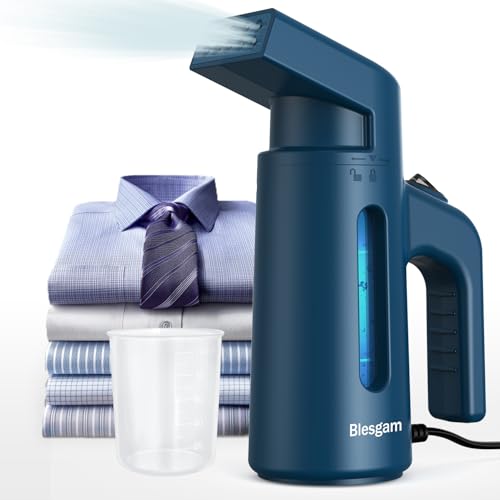 Blesgam Steamer for Clothes 700W, Double Row Steam Clothes Steamer, Travel Steamer with 180ML Large Capacity Water Tank, 40S Fast Heat-up Garment Steamer for Home and Office(GY168)