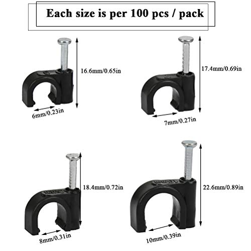 YANSHON 400 Pezzi Fermacavo con Chiodo, Fermacavi