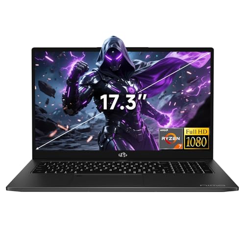 Image of NIMO 17.3 inch FHD-Gaming-Laptop, AMD R7 7735HS (8C /16T, Beats i7-12650H) 16GB DDR5 RAM 1TB SSD Business-Computer with Radeon 680M, 100W Type-C, Wi-Fi 6E, 58Wh Battery, Fingerprint, Backlit Keyboard