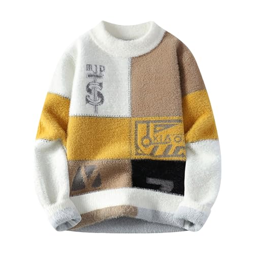 Pull long pour homme anti-froid en laine et coton pour l'hiver