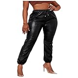 Chnnamzu Lederhose Damen Kunstleder Hosen Damen Lederhosen Damen Kunstlederhose Damen Lederhose Lederimitat Hose Damen Leder Hosen Damen Lederhose Damen Schwarz Lederhose Damen High Waist