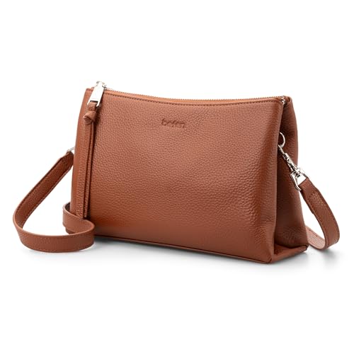 Image of befen Genuine Leather Crossbody Bags for Women, Small RFID Leather Cross Body Purses Shoulder Handbags