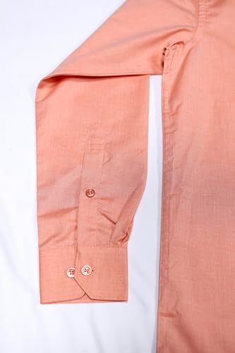 Image of Cotton Blend Formal Shirt for Men | Full Sleeve, Regular Fit, Button Down, Palin & Stylish Collared Neck | Breathable Lightweight Fabric for Office, College Meetings & Gathering