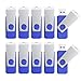 TOPSELL 10 Pack 2GB USB Flash Drives Flash Drive Flash Memory Stick Swivel USB 2.0 (2G, 10 PCS, Blue)