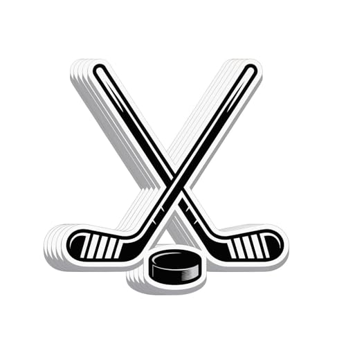 (5pcs) Hockey Sticker Decals 3 inch Hockey Gifts for Boys Girls Team Men Women Gifts for Players Fans Team Waterproof Vinyl Decal for Laptop Phone Tumbler Water Bottle