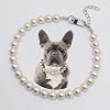 0.55 inch Big Pearl Dog Collar,Suit for Medium Large Dog,Occasions and Garden Party,Strong Stainless Steel Wire Rope,Elegant Exquisite Adjustable Dog Pearl Necklace