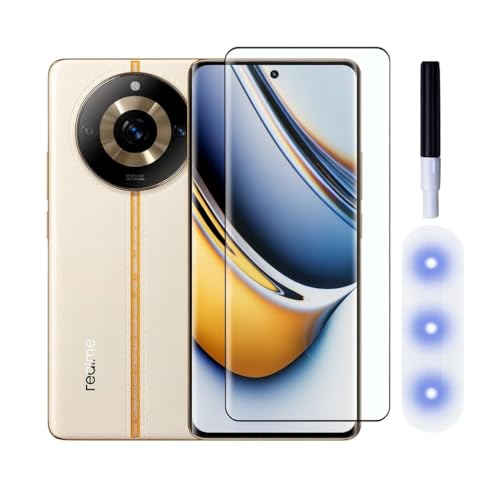 JannatWala UV Curved Tempered Glass Screen Protector for Realme 10 Pro Plus 5G / Realme 11 Pro / 11 Pro Plus, 9H Hardness, Full Glue UV Glass, HD...