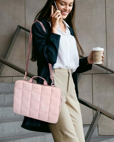 BAGSMART 15-16 inch Laptop Case with Strap, Fluffy Padded Laptop Bag with Handle, MacBook Case Compatible with MacBook Air/Pro 15.6 inch, Laptop Briefcase Fitted with Dell, HP, Lenovo2