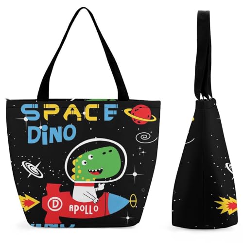Sac de voyage dinosaure fusée cabas shopping et épaule pour femme