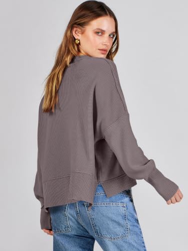 Image of ANRABESS Cropped Sweaters for Women Long Sleeve Oversized Fall Outfits