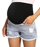 【Banda elástica de algodón elástico para el vientre】Los pantalones cortos de mezclilla para embarazo te permiten obtener el aspecto sin molestar tu vientre. Desde la espalda, se asemejan a tu par favorito antes del embarazo. La banda elástica se ajusta perfectamente debajo de tu ropa, proporcionando apoyo alrededor de tu vientre creciente y asegurando un ajuste impecable durante los nueve meses.
