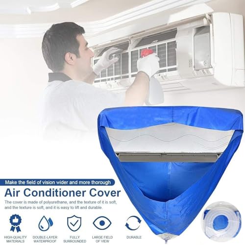 Miniatura 3 de Bolsa De Lavado Para Limpieza Del Aire Acondicionado, Tapa De Pared Para Aire Acondicionado Con Boquilla De Drenaje Y Manguera De Agua Impermeable Antipolvo Q-533