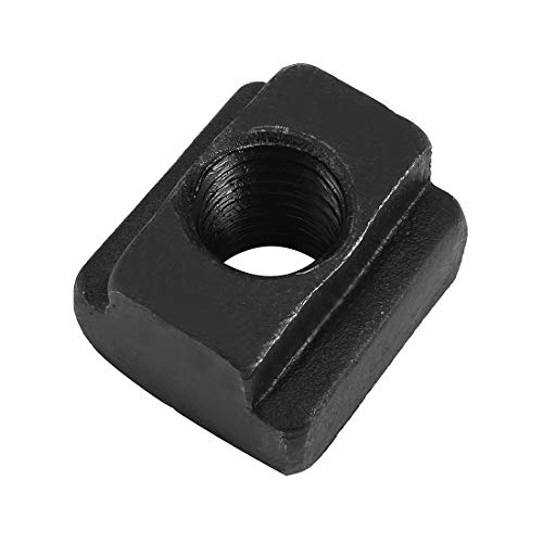 Aexit M18 Steel Nuts T-Slot Nut Black Oxide Plated Grade 8.8 T-Slot Nuts Tapped Through