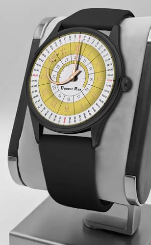 Image of DOUBLERUN Black Case Silicone Strap, 24-Hour Display, Roman Numerals, Analog Watch