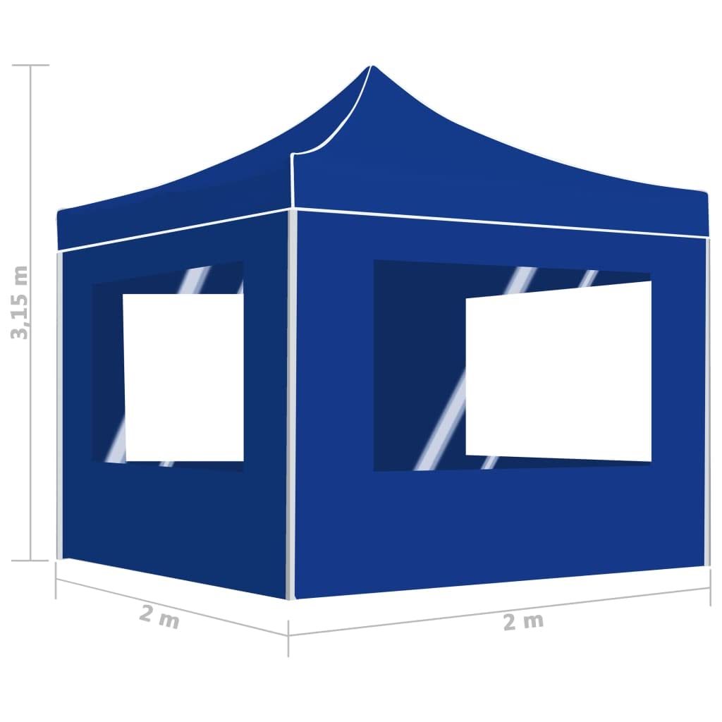 Partyzelt Oxford-Gewebe faltbar mit Wänden 2x2m, Aluminiumrahmen rostbeständig, PVC-Fenster, Sonnenschutz für Outdoor-Events wie Grillen und Familienfeiern, inklusive