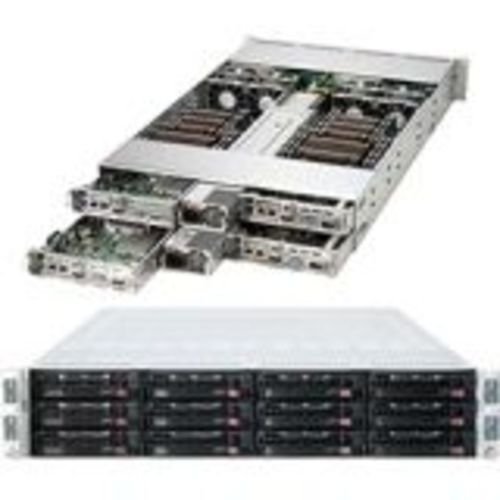 Supermicro SuperServer SYS-6028TR-HTR Four Node Dual LGA2011 1620W 2U Rackmount Server Barebone System (Black)