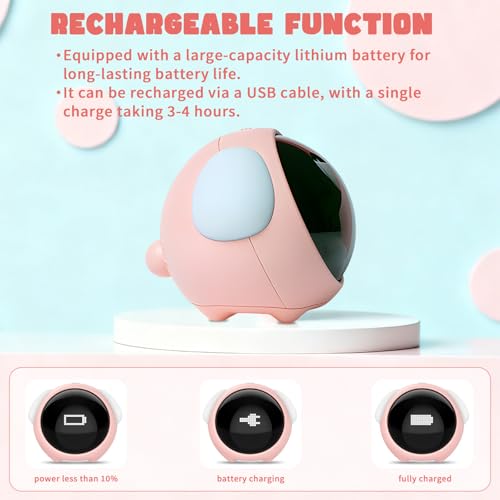 Cute Dog Kids Alarm Clock, Voice Control Rechargeable Digital Clock, Pink - Image 4