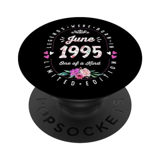 Cumpleaños Floral - Las Leyendas nacen en Junio de 1995 PopSockets PopGrip Intercambiable