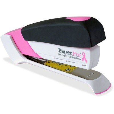 AccentraINC 1188 Pink Ribbon Desktop Stapler, 20-Sheet Capacity, Black/Pink