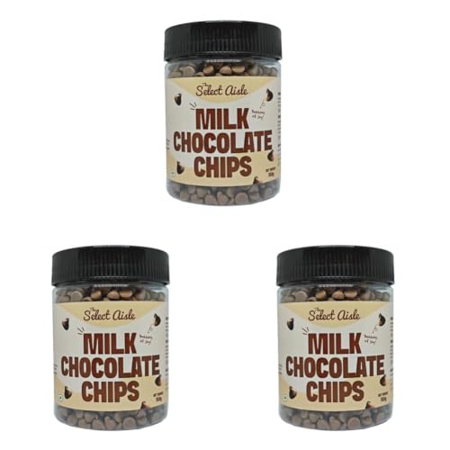 Image of The Select Aisle's Milk Compound Chips - 150g [Compound Chocolate Chips for Cake Decorations /Baking /Cake Toppers] (Pack of 3)