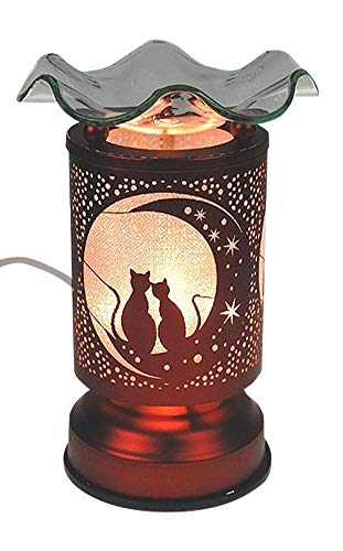 Metal and Glass Electric Oil Warmer Tart Burner Scent Cubes Wax Melts Aromatherapy Fragrance Lamp Night Light Cat Design