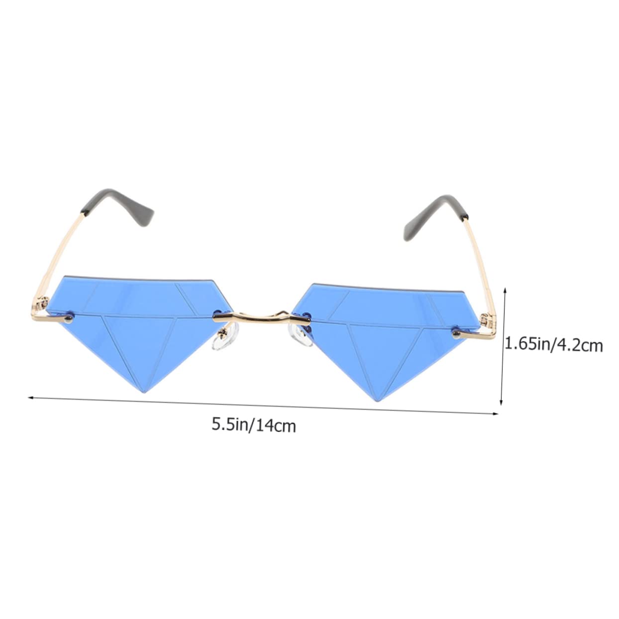 WOFASHPURET Funny Diamond Glasses Props Rimless Sunglasses for Party Favors Adult Beach Party Eyewear