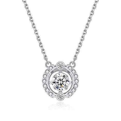 Collier en argent 925 anti-ternissement pendentif coeur cristal