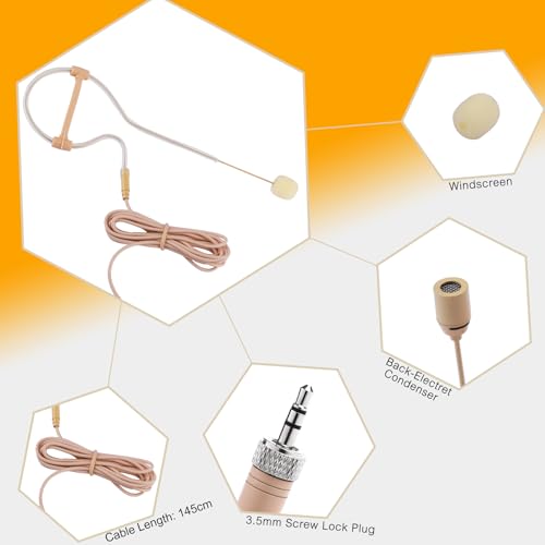 Microphone Sennheiser compatible avec émetteur sans fil micro serre-tête omnidirectionnel discret