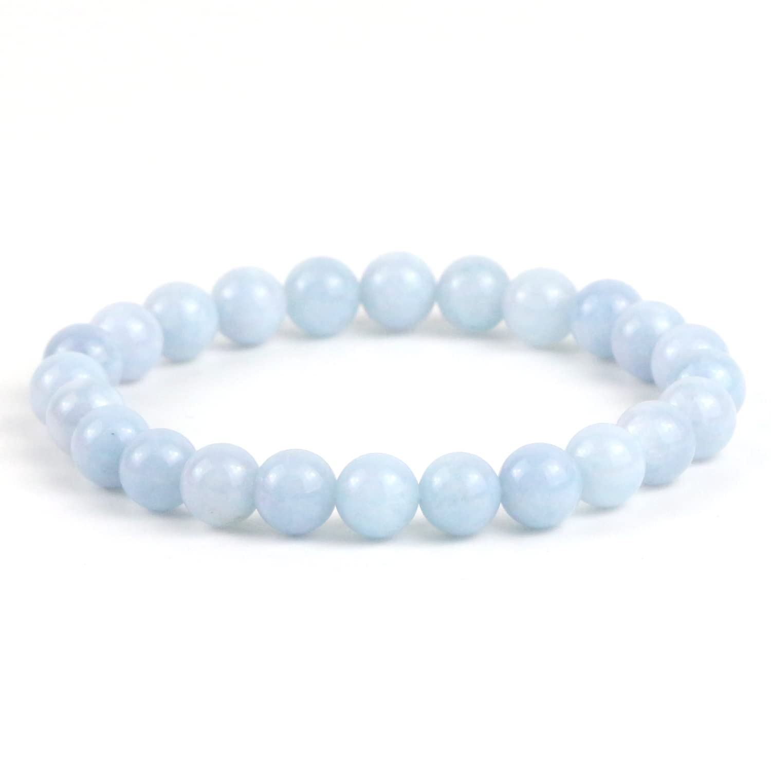 Clearain Natural Gemstones Bracelet 8mm Chakra Round Beads Energy Power Crystal Reiki Healing Elastic Stretch 7 Inch for Women Men Unisex
