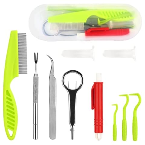 Johiux 10PCS Tick Remover,Tick Removal Tool,Flea Treatment,Flea Control,Tick Key Tick Remover Treatment Tools For Dogs Cats And Other Pets Humans,Effective For Removal Tick Twister Cover