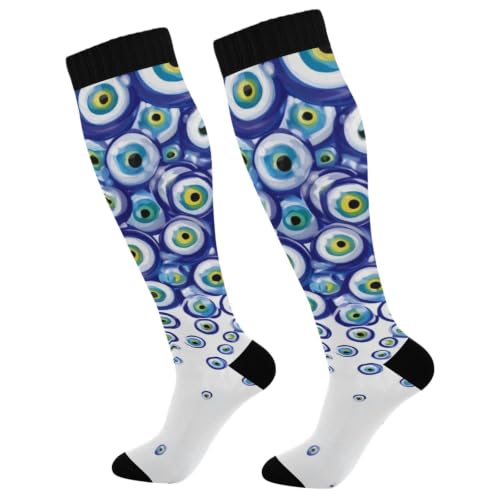 Image of Wusikd Halloween Black Cat Compression Socks for Women and Men Circulation Pumpkin Long Socks for Athletic Running 1