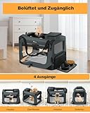 Reerooh Hundebox XL 81x 58 x 58cm, Faltbar Hundetransportbox Inkl.Hundenapf, Tragbare Hundetasche für Reisen, Hunde und Katzen Auto Haustiertransportbox