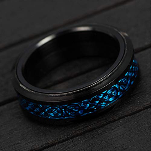 Image of HIJONES Unisex Carbide Fiber Celtic Dragon Spinner Ring Stainless Steel Wedding Spins Band