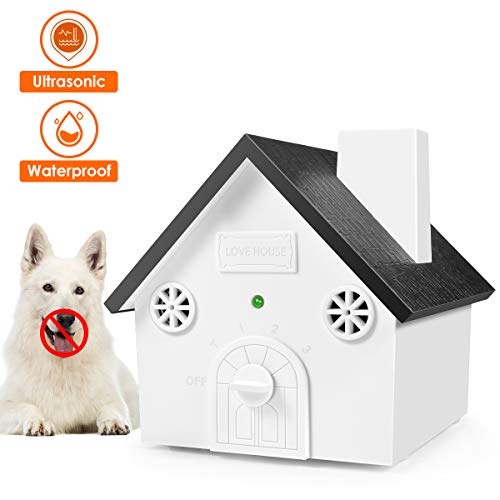 Humutan Anti Barking Device, Outdoor Anti Bark Deterrents with Adjustable Ultrasonic Level, Waterproof