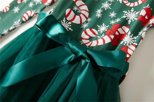 Niyage Girls Christmas Dress Toddler Baby Red Green Xmas Holiday Long Sleeve Tulle Tutu Party Dresses4