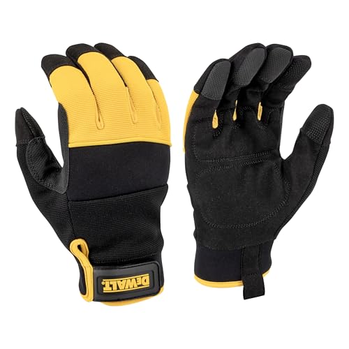 DEWALT DPG749 Unisex 40g Thinsulate Lined Cold Weather Glove with Padded Palm, Knuckle Gards and Touchscreen - Yellow and Black - Size X-Large