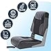 TROPOW 2 Pack Folding Boat Seats Low Back, Fishing Boat Seat with Thickened Sponge Padding, Weather-Resistant Captain Chairs for Fishing, Cruises, Sightseeing, Speedboat