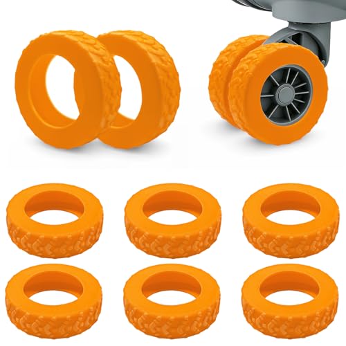 Minfuerang 8 Pièces de Protège Roues de Valise, Housses de roulettes de Valise, Couvertures Protectrices de Roue en Silicone pour Chaises de...