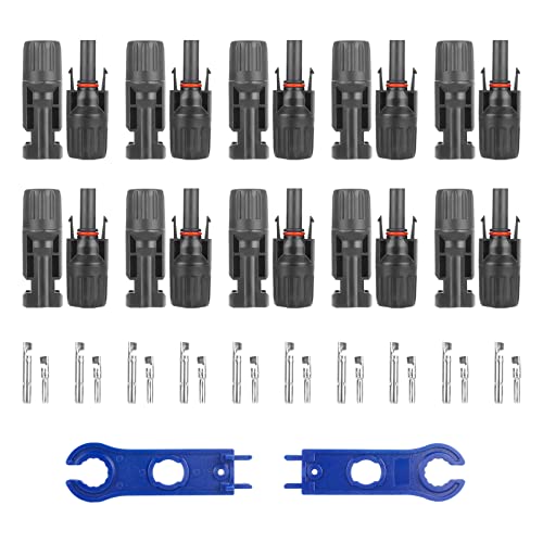 10 Paires Photovoltaique Câble Connecteur Connecteur PV Connecteur Solaire Photovoltaïque pour Systèmes Photovoltaïques de Câble de Panneau Solaire, Panneaux Solaires Cable Accessoires Cover