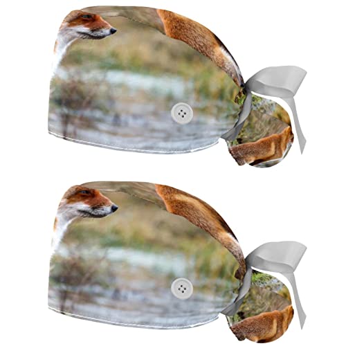 Chapeaux de travail animal fox respirants pour hommes et femmes - Lot de 2