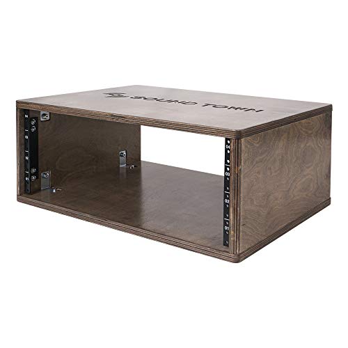Image of Sound Town DIY 4U Studio Rack with Baltic Birch Plywood, Weathered Brown (SDRK-Y4B)