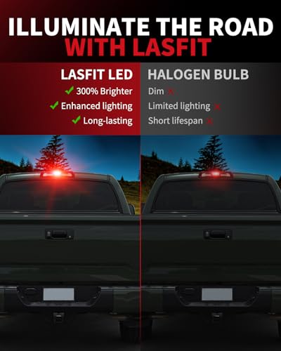 Image of LASFIT 921 LED Bulb Red Third Brake Light Fit for 2019-2026 Ram 1500, Canbus Ready 912 T15 Center High Mount Stop Light 3rd Brake Replacement Anti Hyper Flash, 2pcs