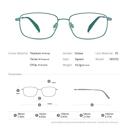 Image of FONEX Pure Titanium Glasses Frame Men Square Eyeglasses Optical Eyewear F85755