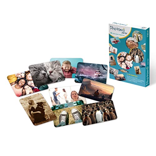 Enjoy Art Photomô Junior Spiel, EIN 48-teiliges Emotional-Kartenspiel, um Kindern und Jugendlichen zu helfen, Sich auszudrücken, Emotionsspiel, Lernwerkzeug, Therapie, Coaching,